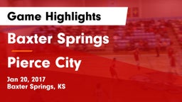 Baxter Springs   vs Pierce City  Game Highlights - Jan 20, 2017