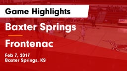 Baxter Springs   vs Frontenac  Game Highlights - Feb 7, 2017