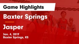 Baxter Springs   vs Jasper  Game Highlights - Jan. 4, 2019