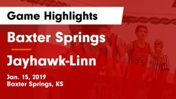 Baxter Springs   vs Jayhawk-Linn Game Highlights - Jan. 15, 2019