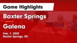 Baxter Springs   vs Galena  Game Highlights - Feb. 7, 2020