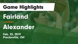 Fairland  vs Alexander  Game Highlights - Feb. 23, 2019