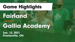 Fairland  vs Gallia Academy Game Highlights - Jan. 12, 2021