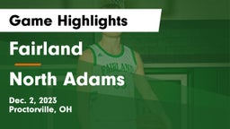 Fairland  vs North Adams  Game Highlights - Dec. 2, 2023