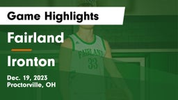 Fairland  vs Ironton  Game Highlights - Dec. 19, 2023