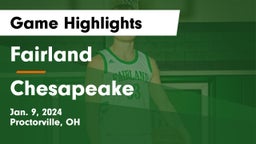 Fairland  vs Chesapeake  Game Highlights - Jan. 9, 2024