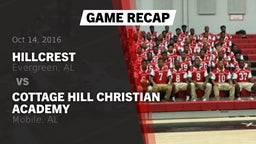 Recap: Hillcrest  vs. Cottage Hill Christian Academy 2016