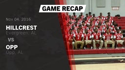 Recap: Hillcrest  vs. Opp  2016