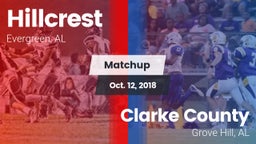 Matchup: Hillcrest High vs. Clarke County  2018