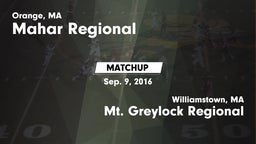 Matchup: Mahar Regional High vs. Mt. Greylock Regional  2016