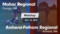 Matchup: Mahar Regional High vs. Amherst-Pelham Regional  2016