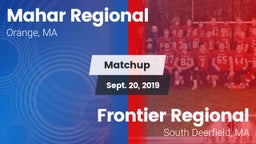 Matchup: Mahar Regional High vs. Frontier Regional  2019