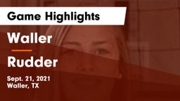 Waller  vs Rudder  Game Highlights - Sept. 21, 2021