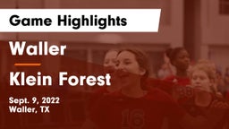 Waller  vs Klein Forest  Game Highlights - Sept. 9, 2022