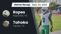 Recap: Ropes  vs. Tahoka  2020