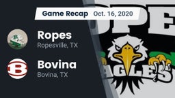 Recap: Ropes  vs. Bovina  2020