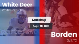 Matchup: White Deer High vs. Borden  2018
