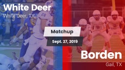 Matchup: White Deer High vs. Borden  2019