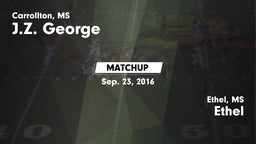 Matchup: J.Z. George High vs. Ethel  2016