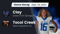 Recap: Clay  vs. Tocoi Creek  2022