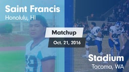 Matchup: Saint Francis  vs. Stadium  2016