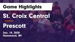 St. Croix Central  vs Prescott  Game Highlights - Jan. 14, 2020