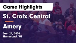 St. Croix Central  vs Amery  Game Highlights - Jan. 24, 2020