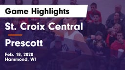 St. Croix Central  vs Prescott  Game Highlights - Feb. 18, 2020