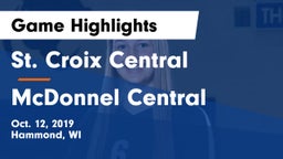 St. Croix Central  vs McDonnel Central Game Highlights - Oct. 12, 2019