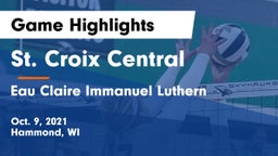 St. Croix Central  vs Eau Claire Immanuel Luthern  Game Highlights - Oct. 9, 2021