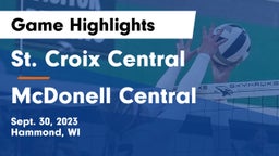 St. Croix Central  vs McDonell Central  Game Highlights - Sept. 30, 2023
