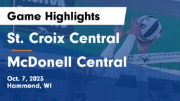 St. Croix Central  vs McDonell Central  Game Highlights - Oct. 7, 2023