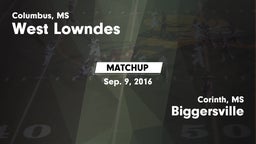 Matchup: West Lowndes High vs. Biggersville  2015