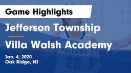 Jefferson Township  vs Villa Walsh Academy  Game Highlights - Jan. 4, 2020