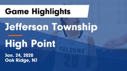 Jefferson Township  vs High Point  Game Highlights - Jan. 24, 2020