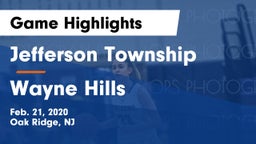 Jefferson Township  vs Wayne Hills  Game Highlights - Feb. 21, 2020
