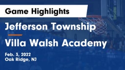 Jefferson Township  vs Villa Walsh Academy  Game Highlights - Feb. 3, 2022