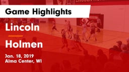 Lincoln  vs Holmen  Game Highlights - Jan. 18, 2019