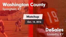 Matchup: Washington County vs. DeSales  2016