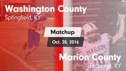 Matchup: Washington County vs. Marion County  2016