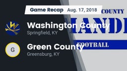 Recap: Washington County  vs. Green County  2018