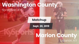 Matchup: Washington County vs. Marion County  2019