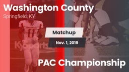 Matchup: Washington County vs. PAC Championship 2019