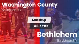 Matchup: Washington County vs. Bethlehem  2020