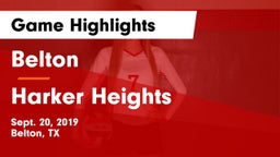 Belton  vs Harker Heights  Game Highlights - Sept. 20, 2019