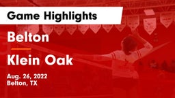 Belton  vs Klein Oak  Game Highlights - Aug. 26, 2022