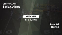 Matchup: Lakeview  vs. Burns  2016