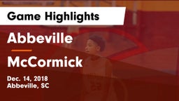 Abbeville  vs McCormick  Game Highlights - Dec. 14, 2018