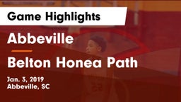Abbeville  vs Belton Honea Path  Game Highlights - Jan. 3, 2019