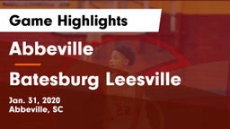 Abbeville  vs Batesburg Leesville Game Highlights - Jan. 31, 2020